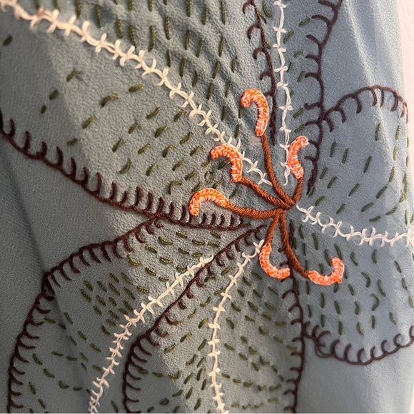 BCBG MAXAZIRA asymmetrical blue dress with floral detailing - Picture 2 of 5